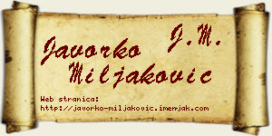 Javorko Miljaković vizit kartica